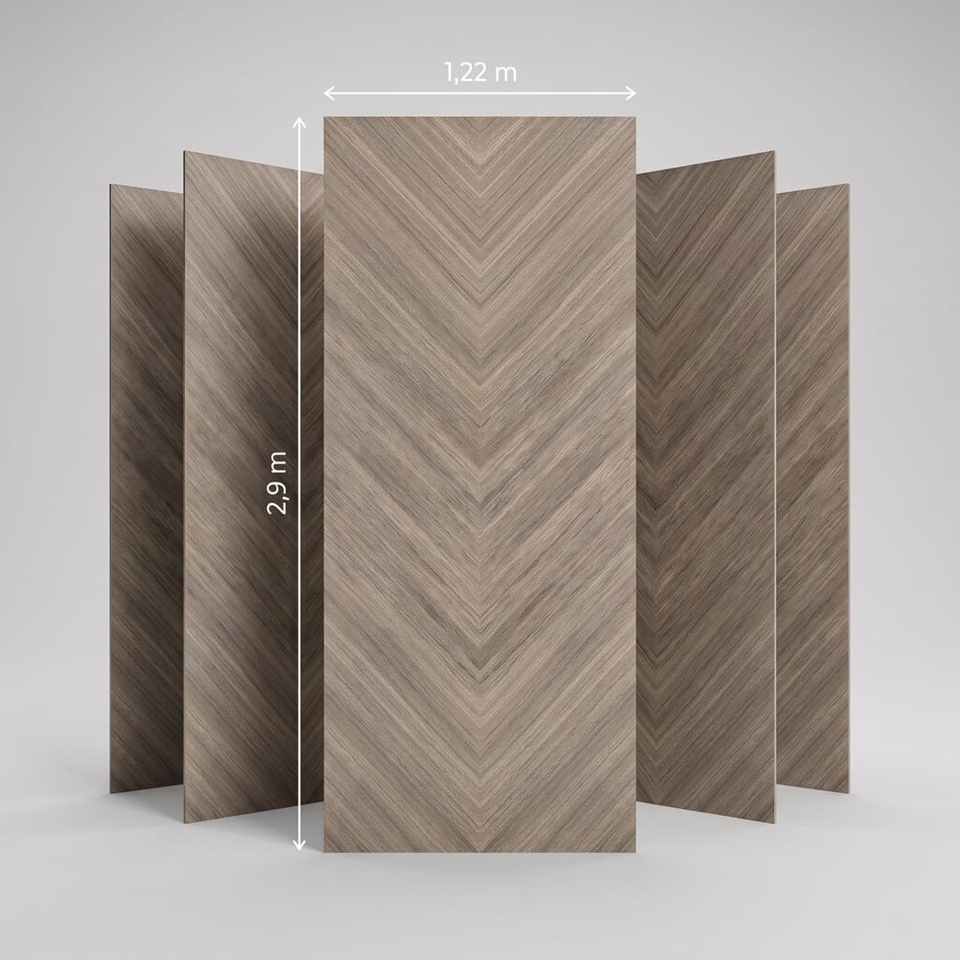 Panneau PVC Chevron Chêne Gris — PVC & accessoires 8 mm × 1220 × 2900 mm