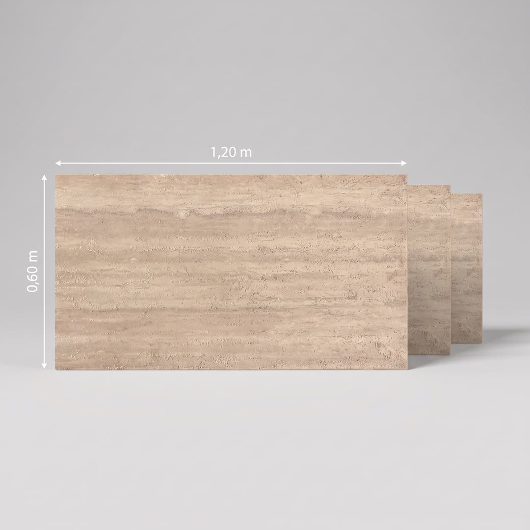 Flexible Stone Travertin Sable — Flexible Stone 600 × 1200 mm