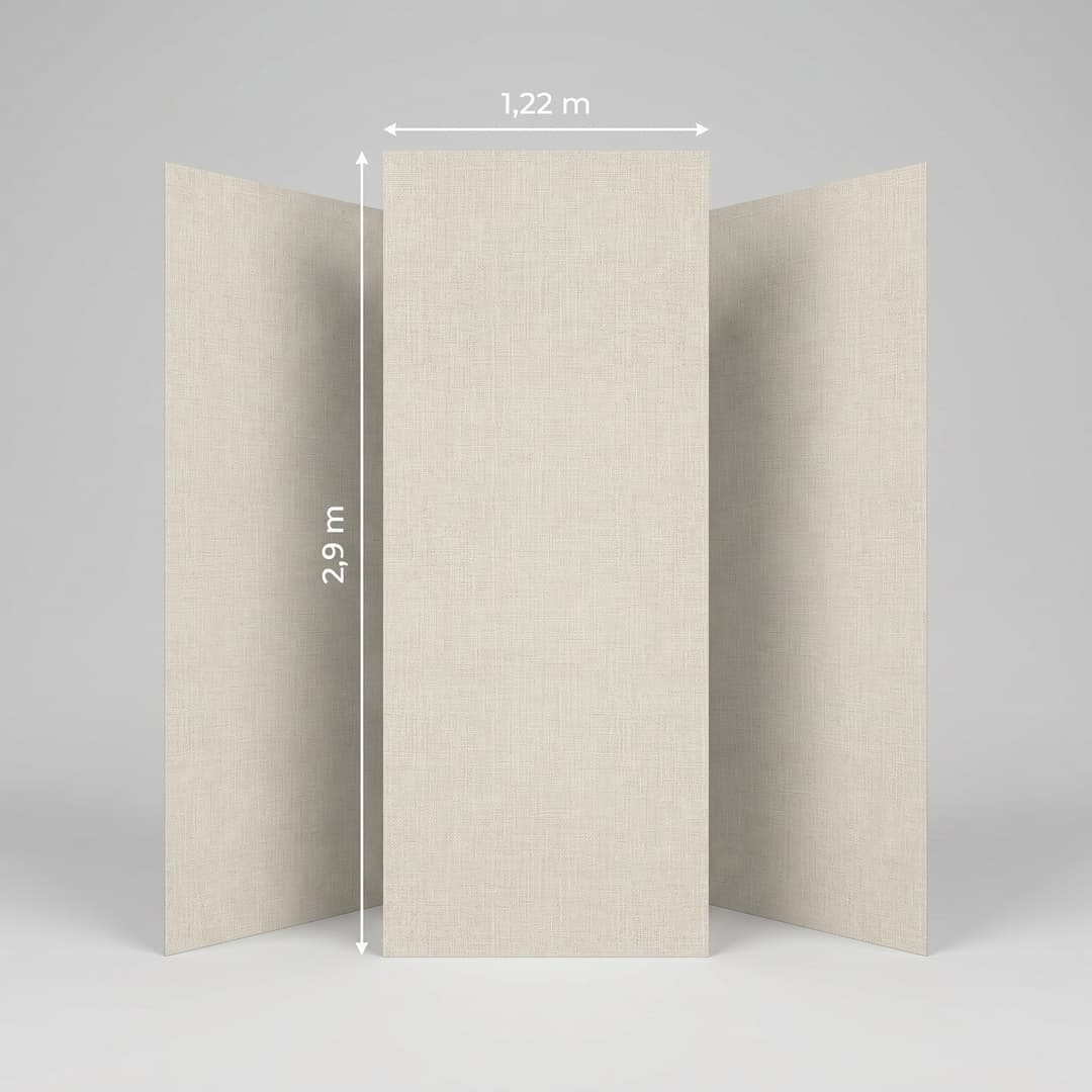 Panneau PVC Lin Écru — PVC & accessoires 8 mm × 1220 × 2900 mm