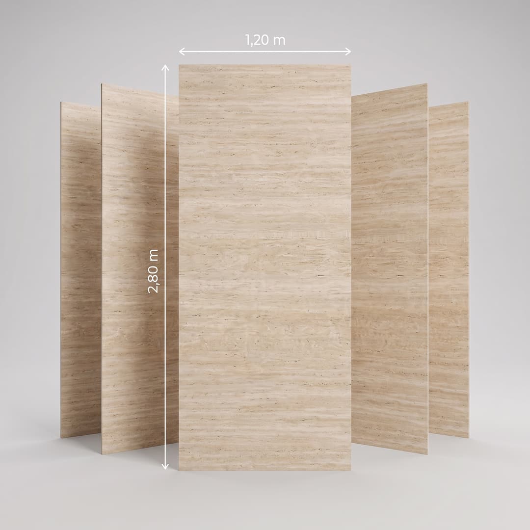 Flexible Stone Travertin Beige Grand Format — Flexible Stone 1200 × 2800 mm