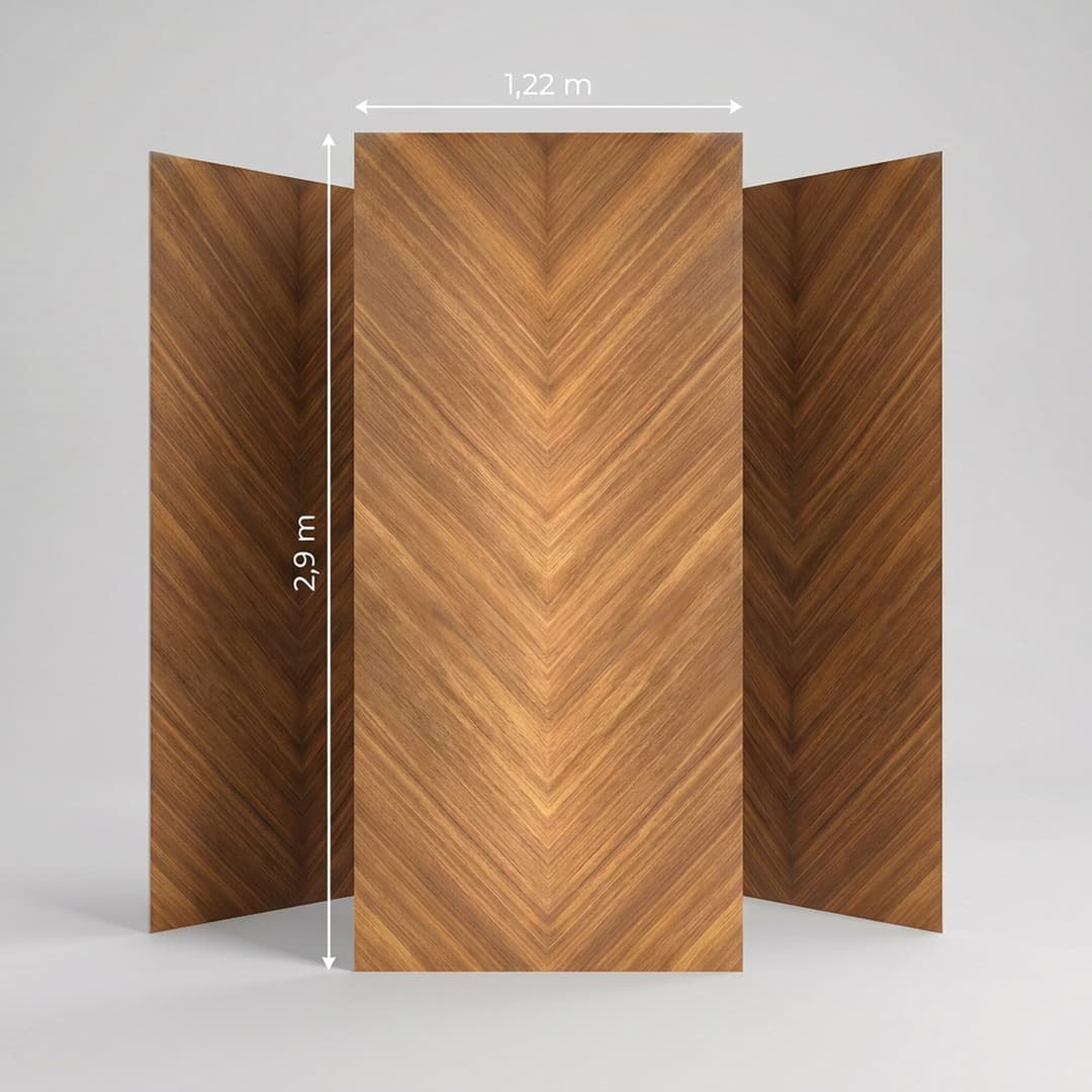 Panneau PVC Chevron Noyer Miel — PVC & accessoires 8 mm × 1220 × 2900 mm