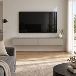 Meuble TV suspendu gris 180 cm — vue 2